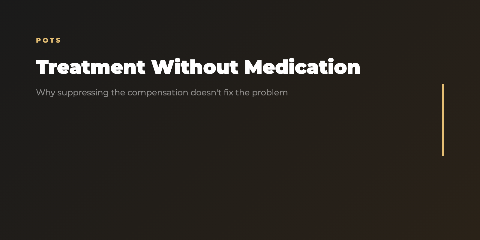 POTS treatment without medication — understanding the compensation